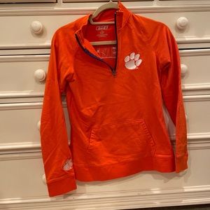 Women’s Clemson Tigers Orange Pull Over Quarter Zip Size S